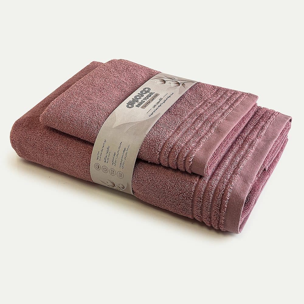 ست حوله استخری و دست و صورت حوله ارس مدل وین 2 تکه رنگ نوک مدادی