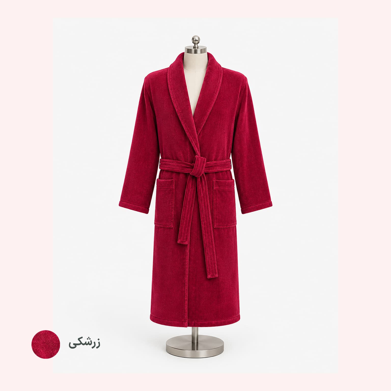 حوله تن‌پوش پنبه‌ای ارس مدل ولونا رنگ زرشکی
