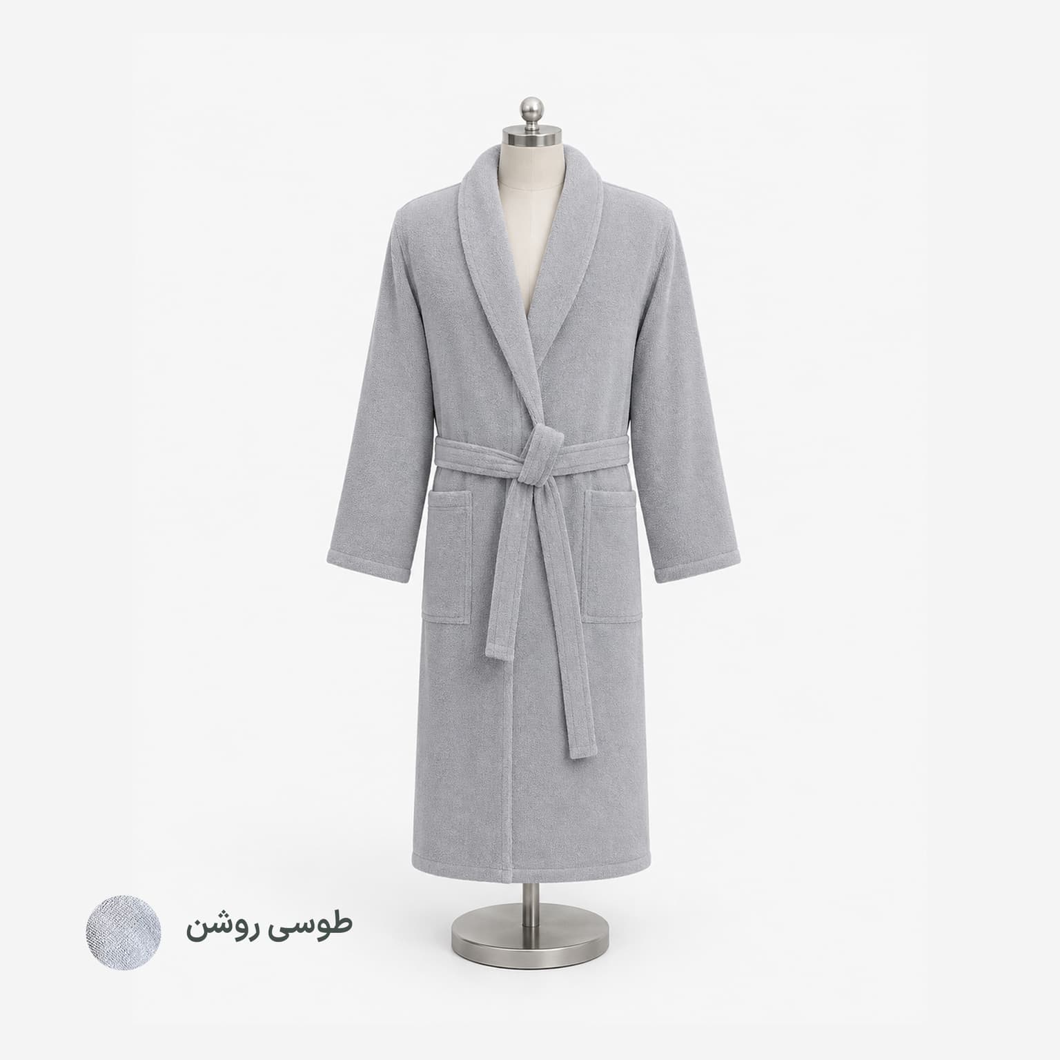 حوله تن‌پوش پنبه‌ای ارس مدل ولونا رنگ طوسی روشن