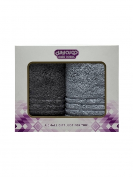 حوله دستی ارس مدل وین سایز ۴۰x۶۰ سانتی متر بسته ۲ عددی | طوسی |